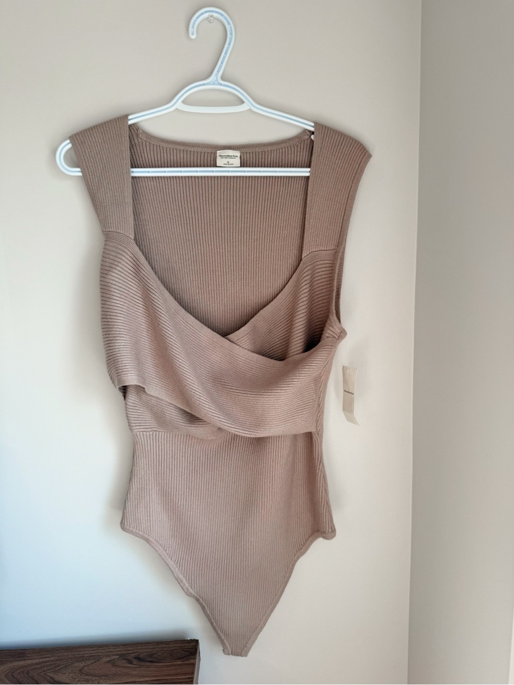 NWT Abercrombie & Fitch taupe ribbed tank bodysuit